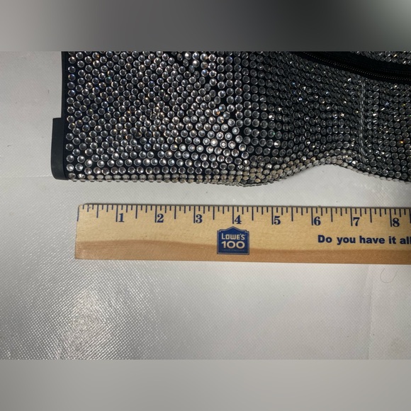 NEW- Womens Gianni Bini Zip Up Knee High Wedge Boots Fabric Rhinestone - Picture 7 of 8